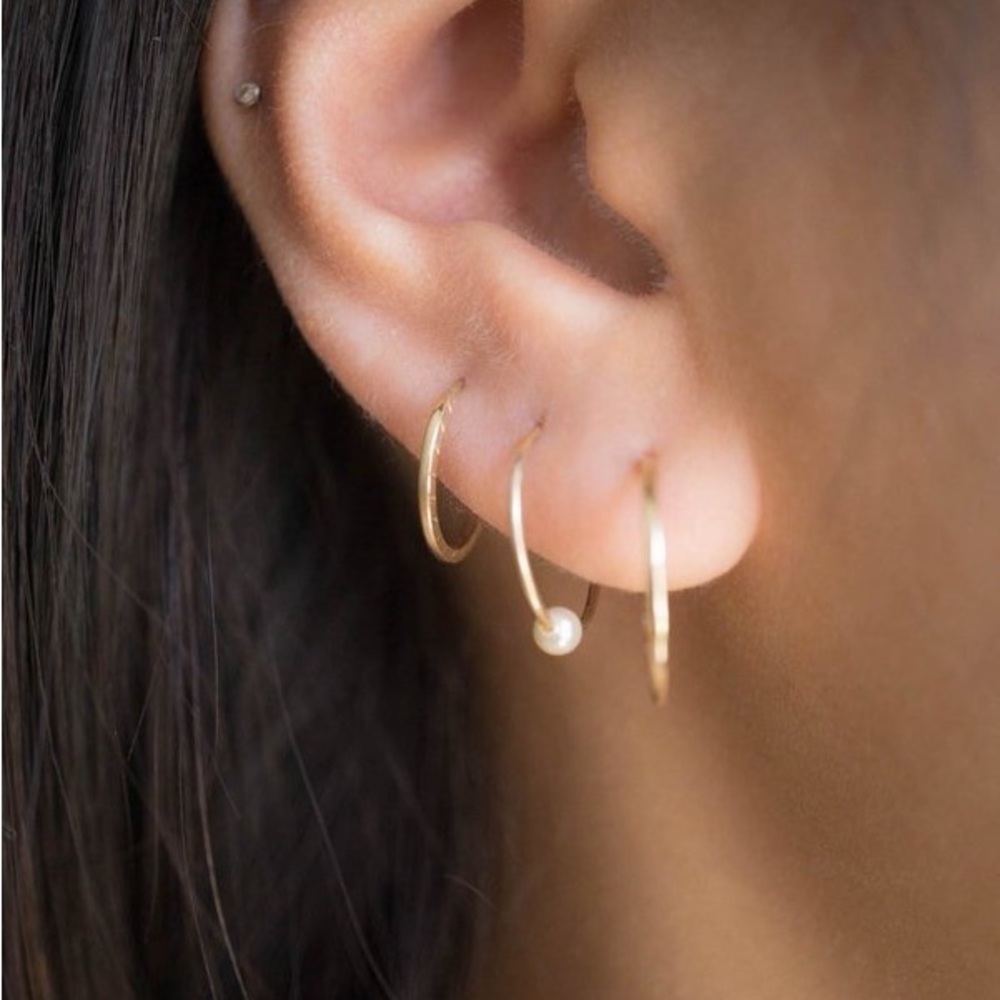 FAIR. jewelry “Sun Ray” hoops in 10k yellow gold, size small